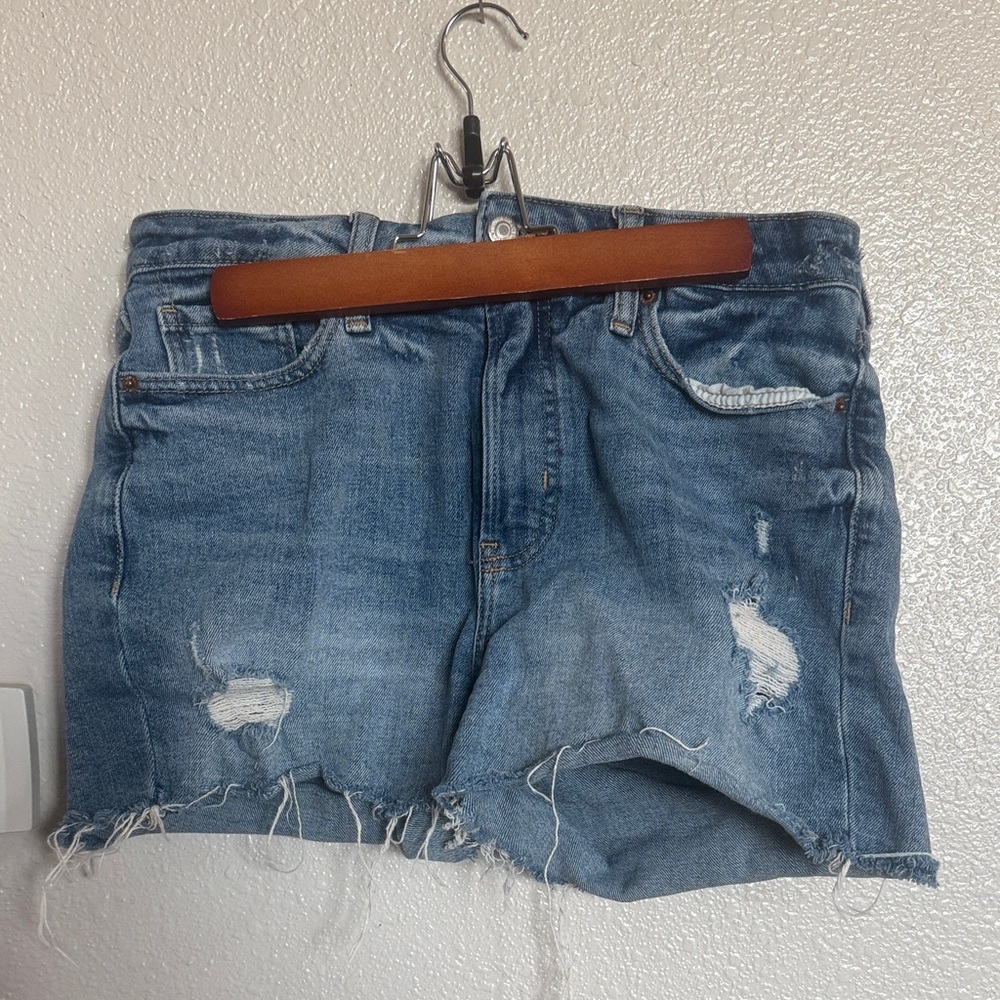 Old Navy Blue Distressed Jean Shorts